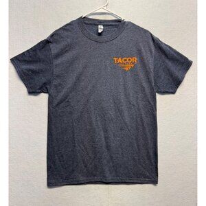 Jerzees Dry Power Tacor Logo Gray T-Shirt M 50/50 Cotton Polyester Blend